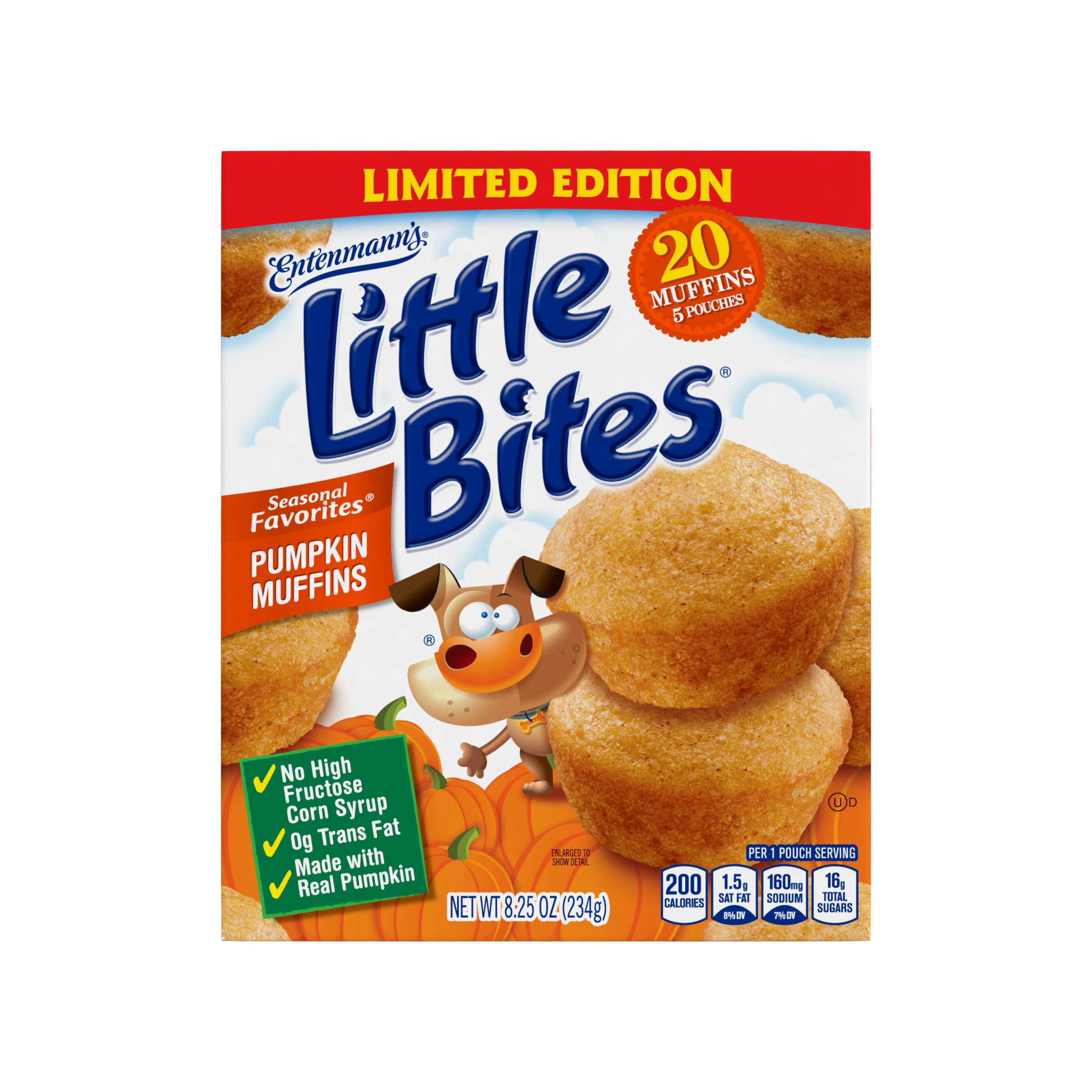 Entenmann's Little Bites Pumpkin Mini Muffins, 5 packs, 8.25 oz