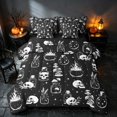 thumbnail image 2 of Homewish Halloween Gothic Skull Twin Bedding, Magical Mushroom Bedding Comforter Set, Black White, Black Reversible 7pcs, 2 of 7