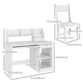 thumbnail image 3 of Qaba Ensemble Bureau et Chaise pour Enfants de 5 à 8 Ans avec Rangement, Blanc, 3 of 9