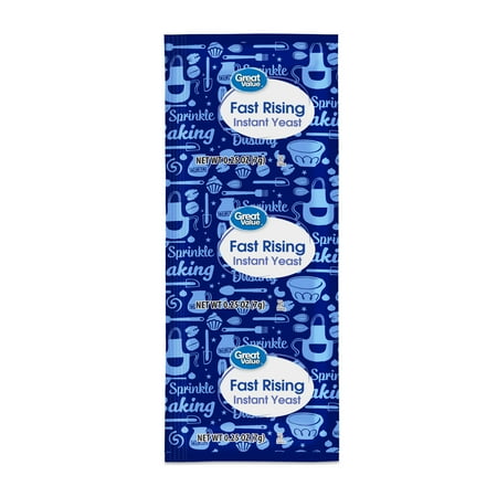 Great Value Fast Rising Instant Yeast, 0.25 oz, 3 Count