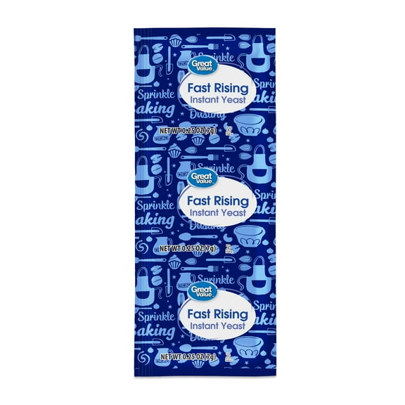 Great Value Fast Rising Instant Yeast, 0.25 oz, 3 Count