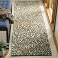 thumbnail image 3 of SAFAVIEH Martha Stewart Chrysanthemum Floral Wool Area Rug, Driftwood/Grey, 5' x 8', 3 of 6