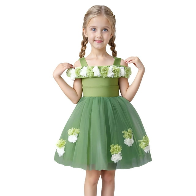 Robe de Baptême pour Filles, Robe Tutu Florale de Fête pour Bébé et Tout-Petit, Robe de Soirée Festive pour Anniversaire, 6 m-3 T