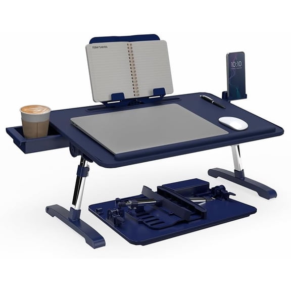 TotalDesk Portable Workstation and Lap Desk with Adjustable Height & Tilt (Navy)