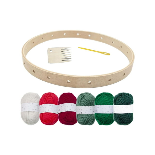 Abbracc Small Loom Set Craft Board Round Handwoven Material Pack for Kindergarten Adults Set A