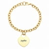Personalized Planet Engraved Name Heart Bracelet in 14kt gold stainless steel