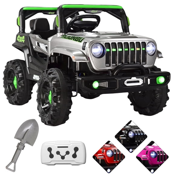 Camioneta Montable Eléctrica JOYKOO 4x4 93 cm Control Remoto Luz LED 12V Gris