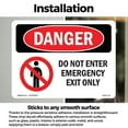 thumbnail image 3 of Do Not Enter Emergency Exit Only OSHA Danger Vinyl Decal Label 5 Inch x 3.5 Inch - 10 Pack, 3 of 6