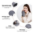 thumbnail image 3 of 2 pairs of women's autumn and winter warm gloves half finger gloves - white, 3 of 6