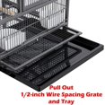 thumbnail image 6 of Combo Breeding Stacker Center Divided Breeder Bird Flight Double Rolling Cage with Side Breeding Nest Door (Black Vein, Triple Stack), 6 of 12
