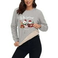 thumbnail image 5 of Women's Plus Size Christmas Printed Sweatshirt Long Sleeve Round Neck Fleece Lined Warm Holiday Party Wear Casual Pullover, 5 of 6