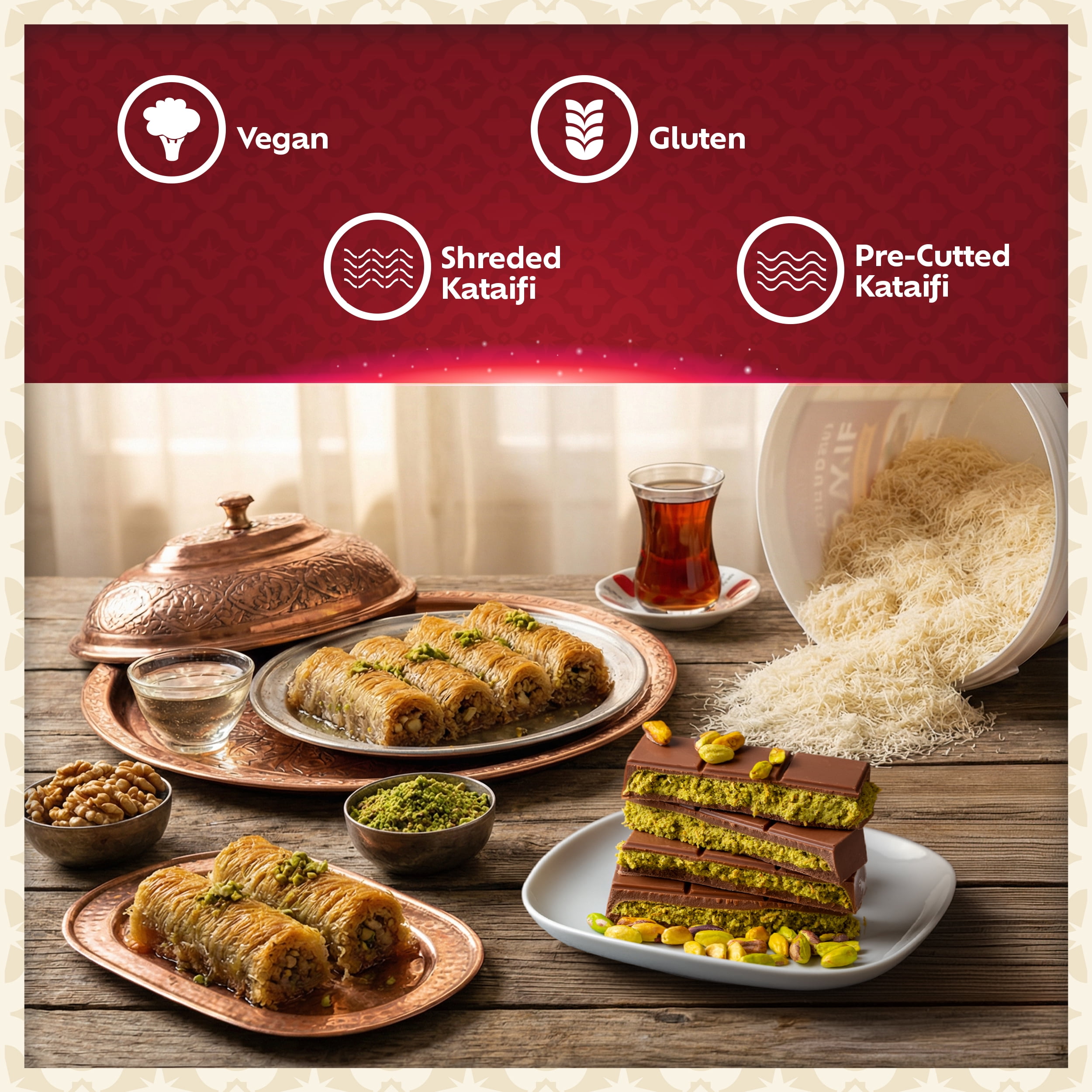 Eastanbul Bulk Baked & Dried Kataifi, Shredded Fillo Dough, Kadayif Pastry Dough, Perfect for Viral Dubai Chocolate, Katifi, Kadifi, Kadayif, Knafeh