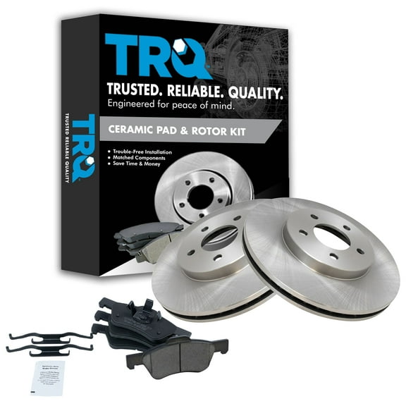 TRQ Front Brake Pad & Rotor Kit Brake Pads Brake Rotor Ceramic Fits Select 2005-2012 Ford Escape 2005-2011 Mazda Tribute 2005-2010 Mercury Mariner