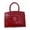 red, variant on Genuine Cowhide Leather Women Satchel Bag,Crocodile Grain Flip Handbag,Adjustable Strap Shoulder Purse
