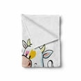 thumbnail image 2 of Crazy Soft Flannel Fleece Blanket, Farmland Animals Cartoon Baby Cows with Colorful Spots Nursery Creature Illustration, Cozy Plush for Indoor and Outdoor Use, 60" x 80", Multicolor, by Ambesonne, 2 of 6