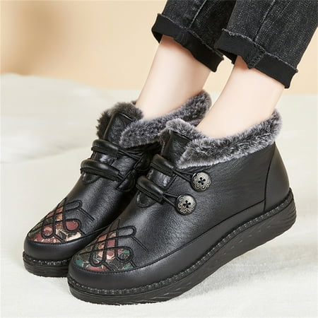 

Snow Boots Fashion Autumn And Winter Women Snow Boots Flat Non Slip Warm And Comfortable Cross Pattern Simple