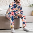 thumbnail image 7 of Naloa Abstract Leopard Print Men’s Pajamas Set - Long Sleeve Button Down Sleep Shirt and Pajama Bottoms Sleepwear Set-, 7 of 7