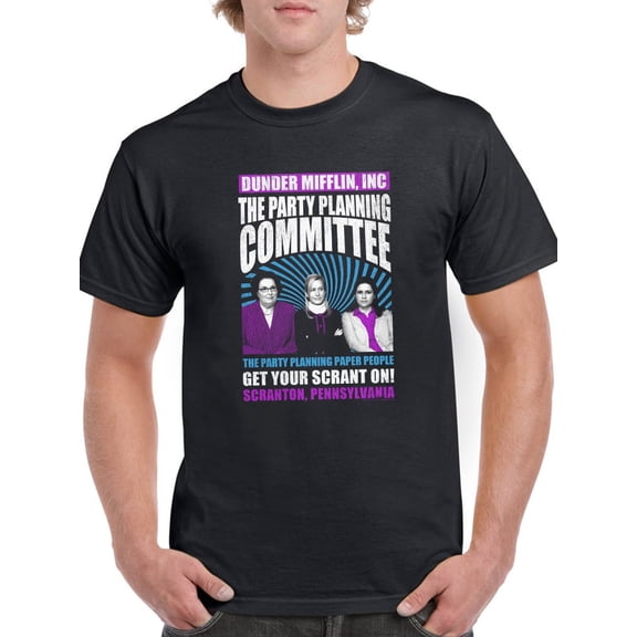 Dunder Mifflin Party Planning T-Shirt Men The Office, Male 5X-Large