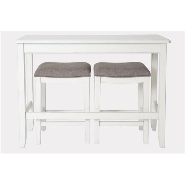 Home Sofa Table with Two Stools, White