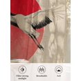 thumbnail image 6 of Sheer Curtains 72 Inches Long 2 Panels Set for Bedroom, Vintage Birds Red Sun Semi Sheer Curtains for Windows, Retro Art Animals Rustic Voile Window Treatments Rod Pocket Curtain, 6 of 7