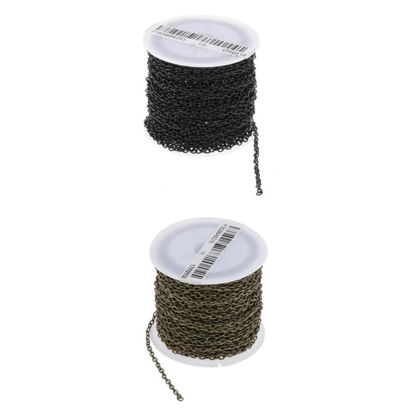 Cadena de Extensión para Hacer Joyas, 2 Piezas, Color Negro