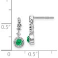 thumbnail image 3 of 14K White Gold Diamond And Cabochon Emerald Earrings (15 X 5) Made In India em4037-em-016-wa, 3 of 5
