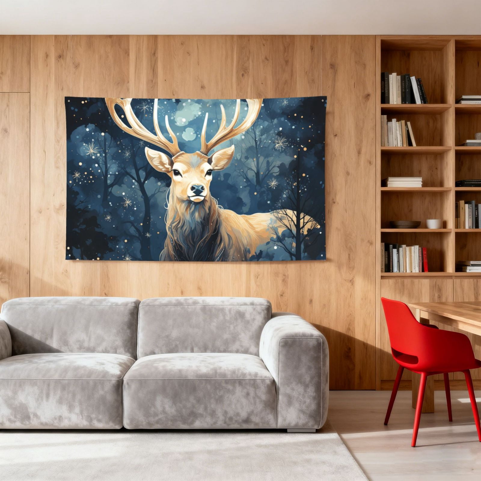 Antler Whitetail Deer Hunting Art Four Hole Decorated Banner Flag for Garden Yard Home Decoration Indoor Outdoor 4x6 Ft