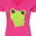 thumbnail image 4 of Inktastic Cute Frog, Little Frog, Baby Frog, Green Frog Women's V-Neck T-Shirt, 4 of 5