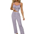 thumbnail image 2 of Gkeoshab Valentines Pajamas Women Camisole Long Trousers Jacquard Pajama Set Lightweight Blended Fabric Summer Casual Sleepwear Loungewear Pp XL, 2 of 7