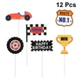 thumbnail image 5 of 12pcs Racing Car Trophy Checkered Flag Toppers Funny Picks Paper Cupcake Decor Party Supplies (2pcs Each Style), 5 of 5