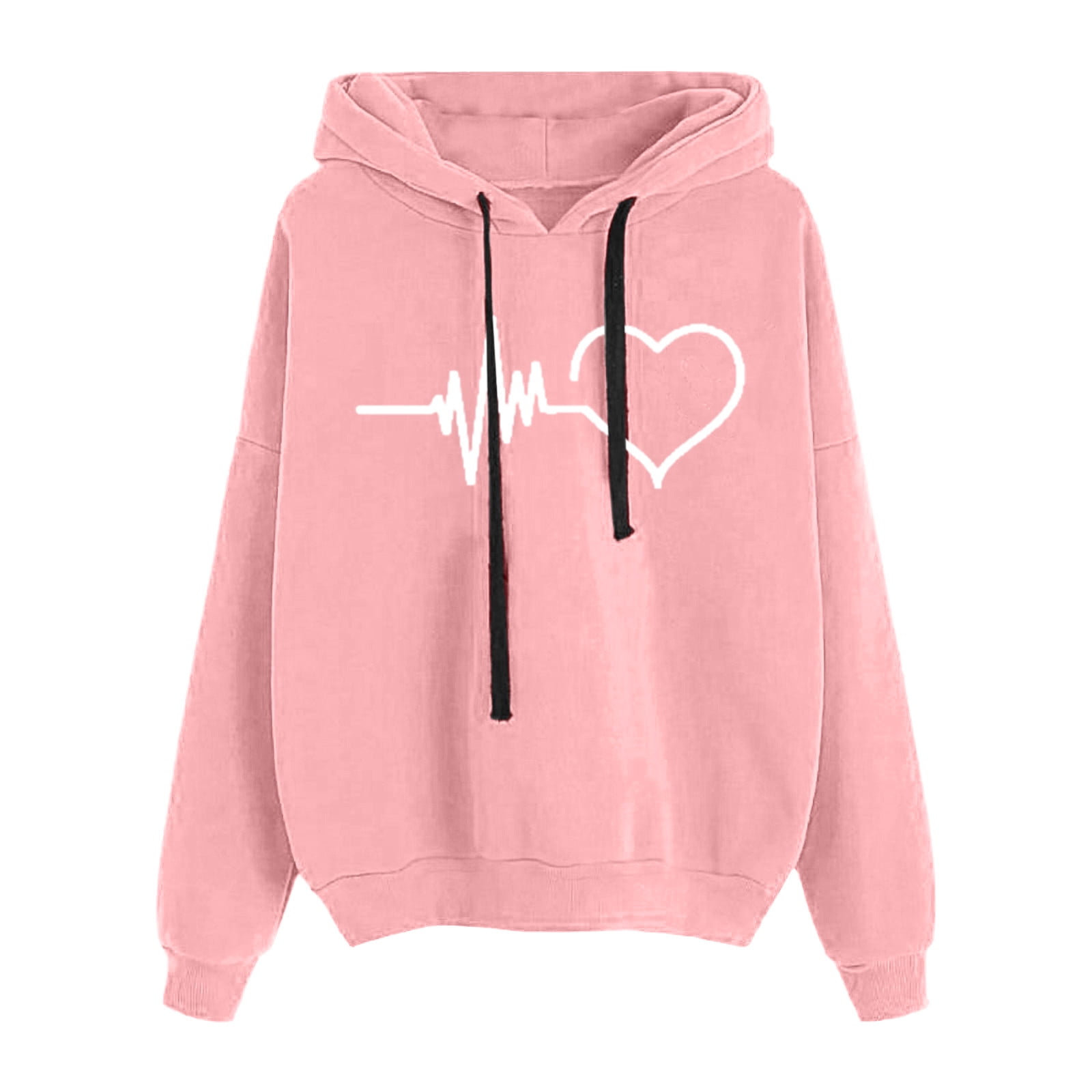 Women's Cute Hoodies Patterned Hoodies Casual Womens Tops Fall Comfy Basic  Hoodies Long Sleeve Loose Pullover - Walmart.com