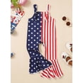 thumbnail image 3 of Bagilaanoe 4th of July Jumpsuit for Toddler Baby Girl Sleeveless Stars Stripes Print Romper Overalls 12M 18M 24M 3T 4T 5T Kids Long Flared Pants Independence Day Outfits, 3 of 6