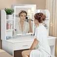 thumbnail image 6 of RichYa Modern Makeup Vanity Set with Lights Mirror and Drawers,White Makeup Desk,Dressing Table, 6 of 11