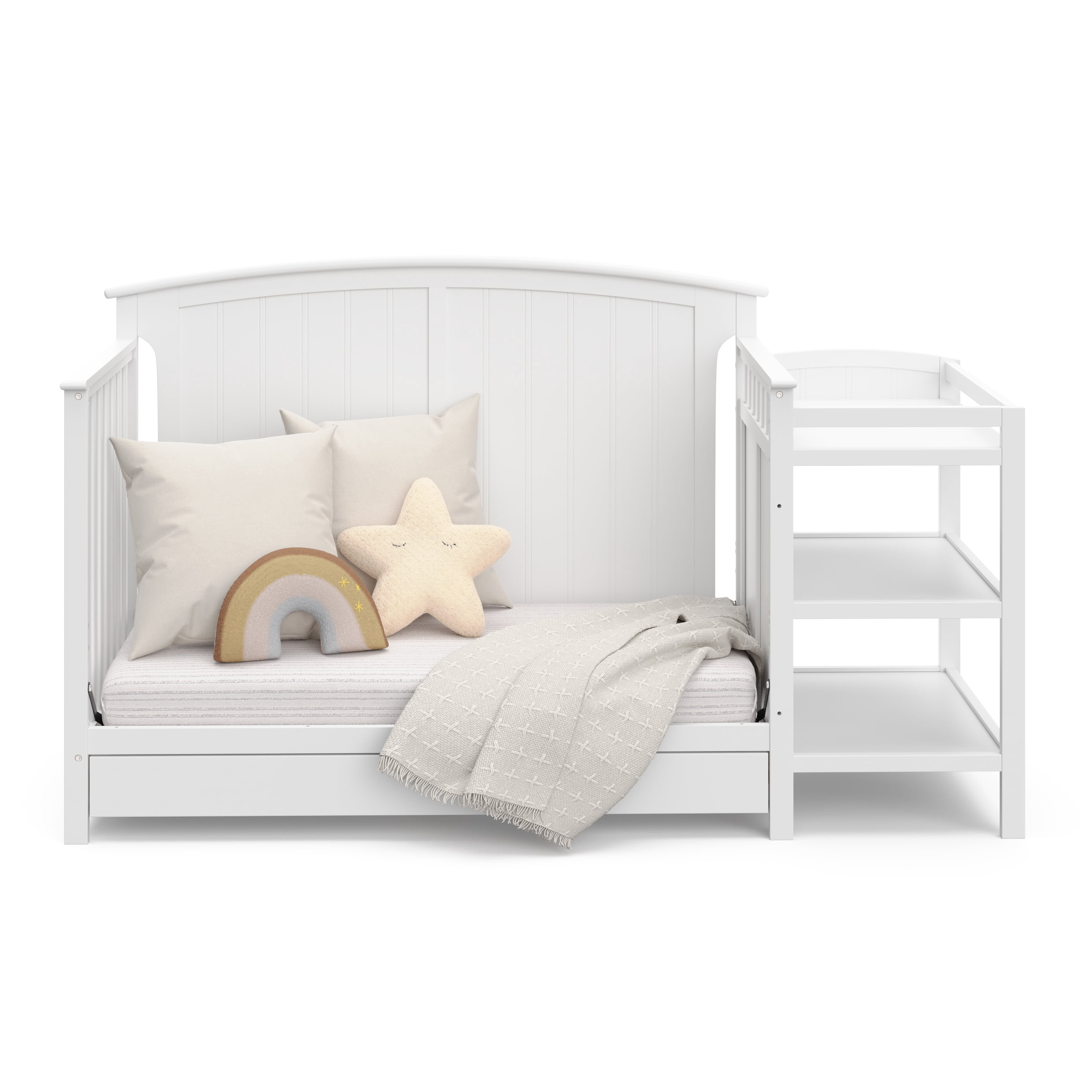 Storkcraft Steveston 5-in-1 Convertible Baby Crib & Changer, White
