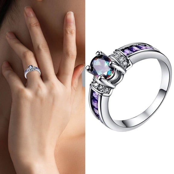 YYKihy Mother's Day Gift Silver Ring For Women Birthstone Ring Engagement Ring For Women Anniversary Wedding Promise Ring