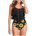 thumbnail image 1 of Traje de baño de talle alto para mujer Top de volantes con volantes de dos piezas con parte inferior fruncida Traje de baño OAVQHLG3B Store lin121212, 1 of 4