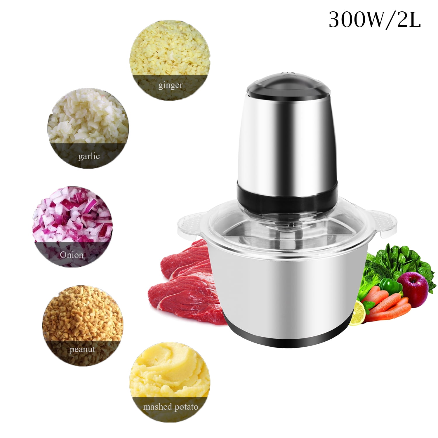 Zokop 2L Electric Meat Grinder Industrial Stainless Steel for Make