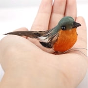 12Pcs Robin Bird Figures Artificial Feather Robin Birds Decoration Christmas Tree Ornaments Mini Cute Birds with Flexible Wire Paws for Crafts Fairy Garden Tree Decoration
