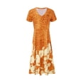 thumbnail image 3 of WILLBEST Vestidos de Algodon Vestido Informal de Manga Corta con Cuello En V y Estampado Floral para Mujer Grande​​, 3 of 3