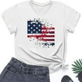 thumbnail image 5 of Cavosen Red White and Blue Shirts for Women Petite 4th of July Short Sleeve Round Neck Shirts American Flag Print Shirts Lady XL Red White and Blue Casual Tops Patriotic Tunic Tees Patriotic Blouses, 5 of 5