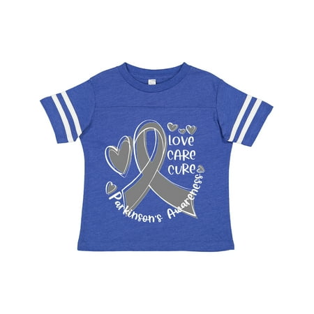 

Inktastic Love Care Cure Parkinson s Awareness with Gray Ribbon Gift Toddler Boy or Toddler Girl T-Shirt