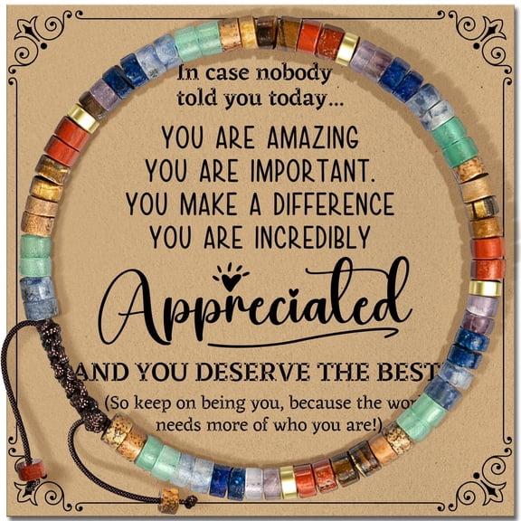 Top-kevin Inspirational Gifts Bracelets for Women - Healing Natural Stone Beaded Bracelets, Graduation Christmas Gifts for Her, Gifts for Women Birthday Unique, Get Well Gifts for Women