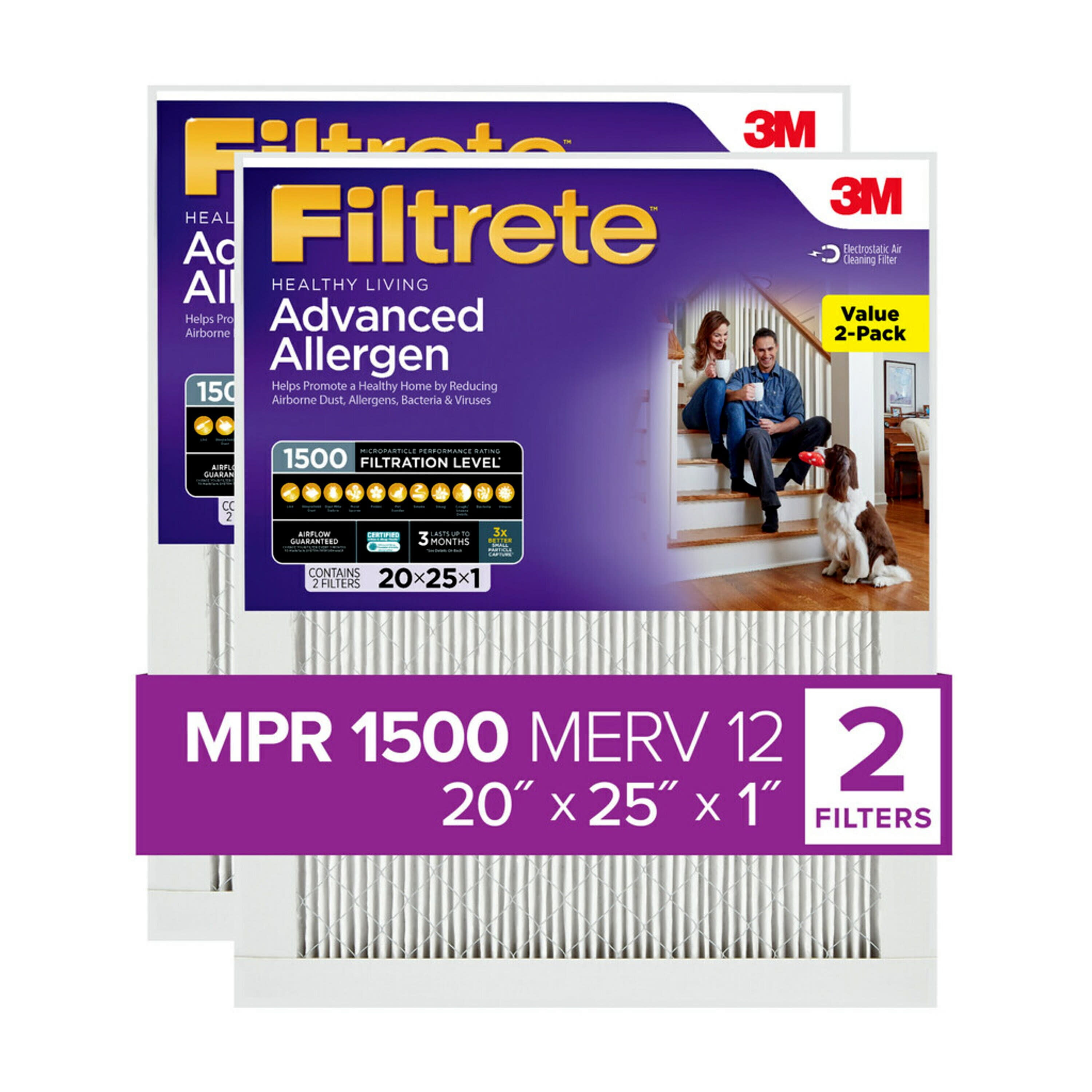 Filtrete 20x25x1 Healthy Living Advanced Allergen Reduction HVAC 