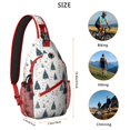 thumbnail image 5 of Sling Backpack,Blue and Gold Christmas Tree Pattern Sling Bag with Water Bottle Holder,Waterproof Sling Bag for Men/Women with Headphone Jack for Hiking,Travel, 5 of 6