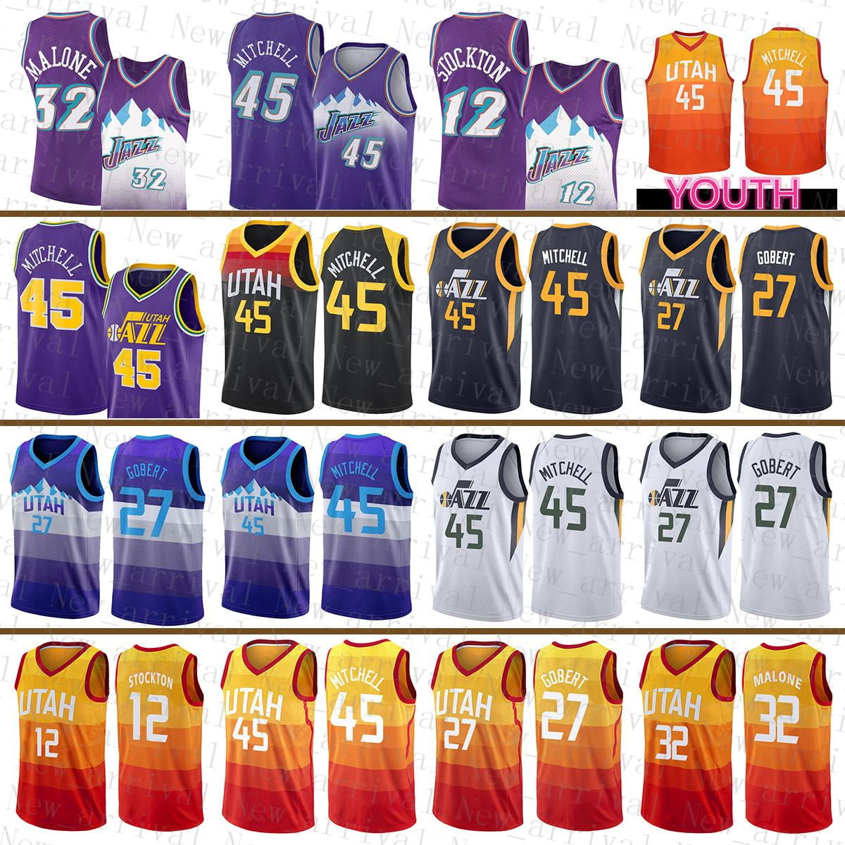 NBA_ Utah''Jazz''Men 32 12 Donovan Mitchell Rudy Gobert Basketball