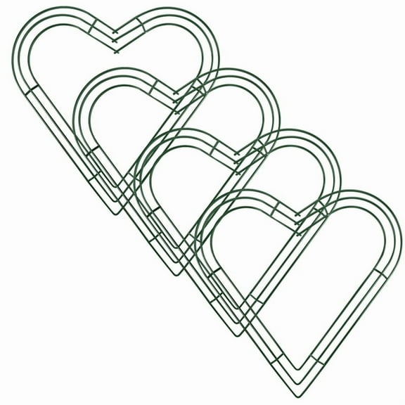 4 Pack Heart Metal Wreaths 12 Inch Heart-Shaped Wire Wreaths Frame for Home Wedding Valentine'S Day DIY Crafts