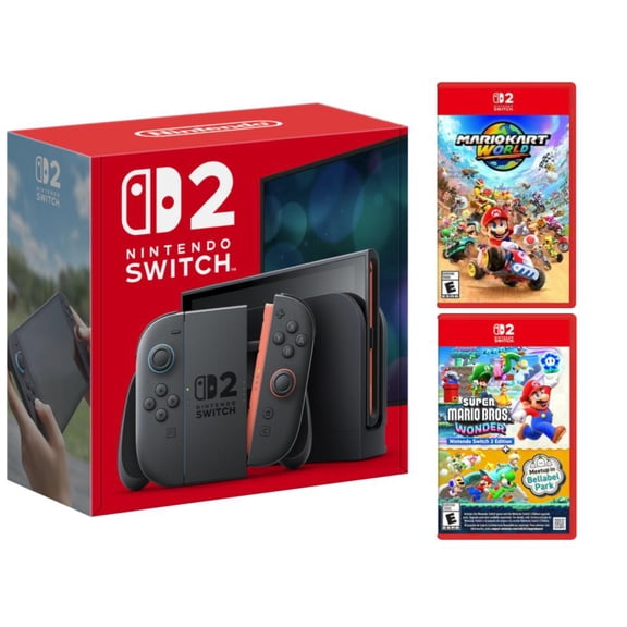 Nintendo Switch 2 Bundle with Mario Kart World and Super Mario Bros Wonder Switch 2 Edition Plus Meetup in Bellabel Park
