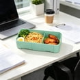 thumbnail image 6 of Interchangeable Bento Lunch Box with Removable 2- and 3-Compartment Inserts, 1100ml Capacity, Microwave-Safe Food-Grade Plastic, Includes Utensils Green, 6 of 6