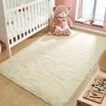 thumbnail image 3 of Junovo Super Soft Fluffy Area Rugs Modern Shag Rug for Bedroom Living Room,Cute Carpets for Kids Nursery Girls Home Dorm,3'x5',Light Champagne, 3 of 7