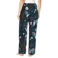 thumbnail image 3 of Pajama Pants Women, Hand Painted Hummingbird Flower Sweatpants Soft Sleep Lounge Pants, Casual PJ Bottoms Pants with Pockets, 3 of 5